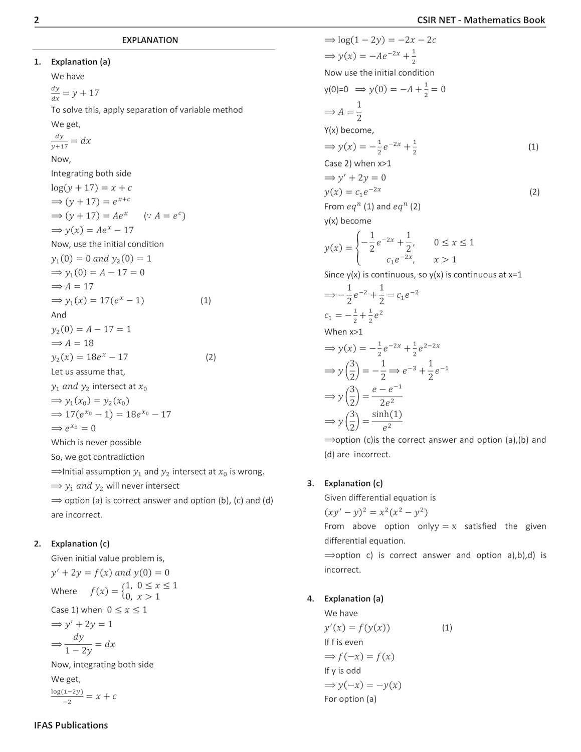 CSIR NET Mathematics PYQ Book - CSIR NET Mathematical Science Previous Year Questions Papers (Updated 2011 to Feb 2025) with Detailed Solutions (Part - 1 Pure Mathematics, Part - 2 Applied & Statistics Mathematics)