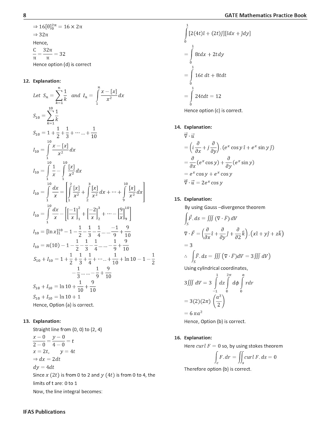 GATE Mathematics Practice Questions Book for 2026 - Topicwise Sorted Most Probable Questions with Detailed Solutions of GATE Mathematics Exam Book