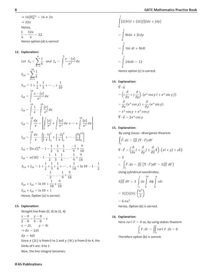 GATE Mathematics Practice Questions Book for 2026 - Topicwise Sorted Most Probable Questions with Detailed Solutions of GATE Mathematics Exam Book