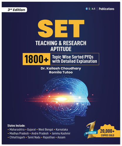SET Paper 1 Teaching and Research Aptitude Book 2026 Previous Year Solved Papers Topic-wise Sorted with Detailed Solutions Practice Book with 1800+ Questions for All SET Exams (MH, WB, MP, GJ, AP, TN and Others)