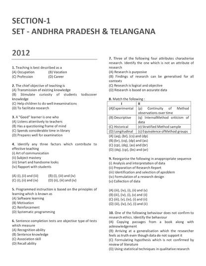 SET Paper 1 Teaching and Research Aptitude Book 2026 Previous Year Solved Papers Topic-wise Sorted with Detailed Solutions Practice Book with 1800+ Questions for All SET Exams (MH, WB, MP, GJ, AP, TN and Others)