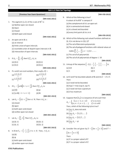 SET Mathematics PYQ Book 2026 Mathematical Science Previous Year Solved Papers with 5 Mock Test Paper Topic wise Sorted with Detailed Solutions Previous Year Practice Question Book for Maharashtra (MH) SET Mathematical Science Examinations