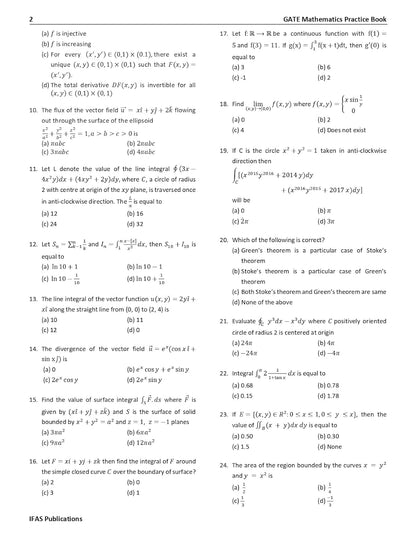 GATE Mathematics Practice Questions Book for 2026 - Topicwise Sorted Most Probable Questions with Detailed Solutions of GATE Mathematics Exam Book
