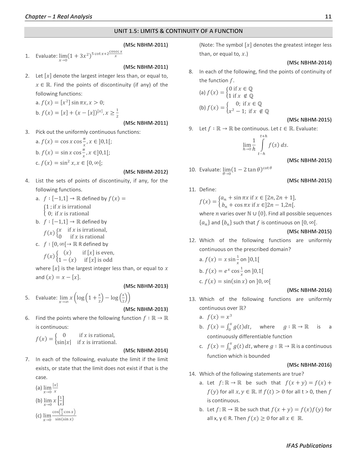 NBHM Mathematics Book 2011-2025 Previous Year Question with Solutions National Board of Higher Mathematics - Topic & Subtopic wise PYQ for MSc and PhD Exams