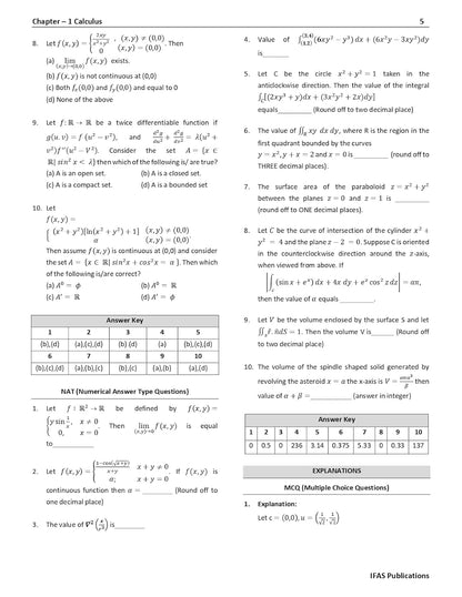 GATE Mathematics Practice Questions Book for 2026 - Topicwise Sorted Most Probable Questions with Detailed Solutions of GATE Mathematics Exam Book