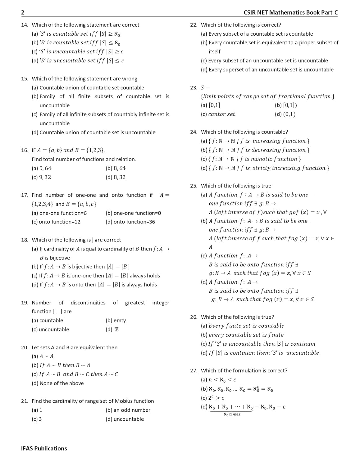 CSIR NET Mathematics Books - Mathematical Science Practice Questions (Part - B & C) Topic Wise Sorted Previous Year Practice Question Bank - Mathematics Book for CSIR UGC NET, GATE, SET, TIFR & MSc Entrance Exams - PYQs, MCQs & MSQs with Detailed Answers