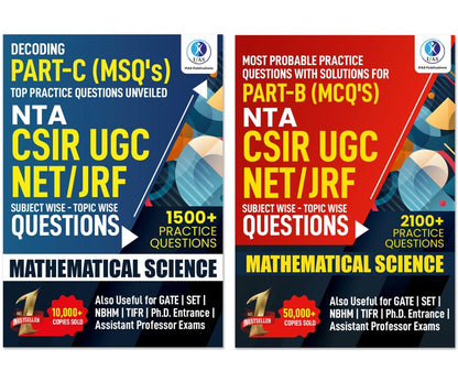 CSIR NET Mathematics Books - Mathematical Science Practice Questions (Part - B & C) Topic Wise Sorted Previous Year Practice Question Bank - Mathematics Book for CSIR UGC NET, GATE, SET, TIFR & MSc Entrance Exams - PYQs, MCQs & MSQs with Detailed Answers