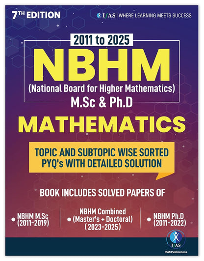 NBHM Mathematics Book 2011-2025 Previous Year Question with Solutions National Board of Higher Mathematics - Topic & Subtopic wise PYQ for MSc and PhD Exams